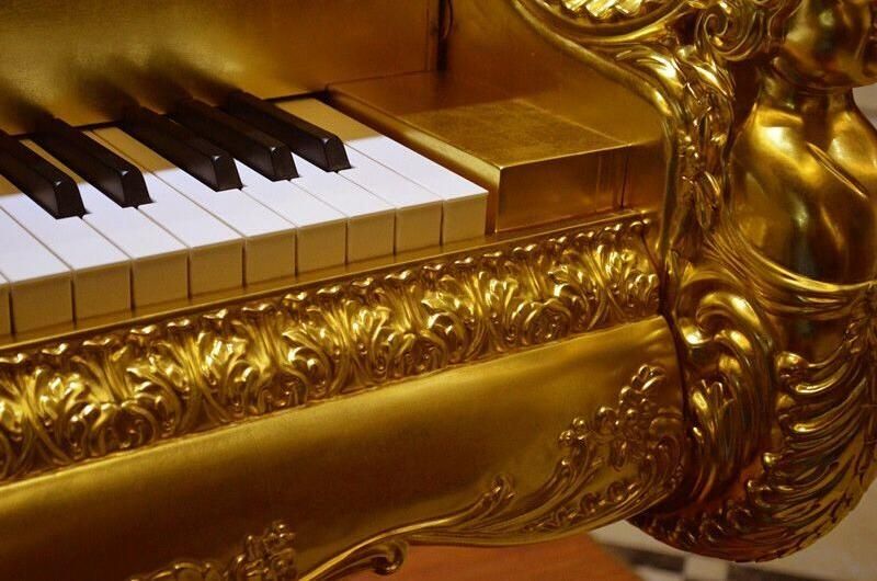 24K Pure Gold Grand Piano