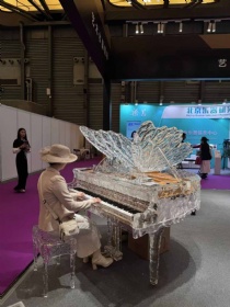 Custom Grand Acrylic Piano Iceberg Luxury Platinum Crystal Piano