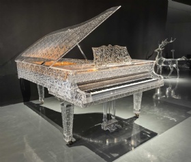 2026 NEW MODEL Custom Synthetic Crystal Acrylic Grand Piano with Auto Player System