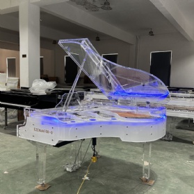 Custom High Quality Luxury White Acrylic Mechanical Style Grand Piano 88 Keys Instrument Piano with Auto Player System, Customized LOGO is Welcome
