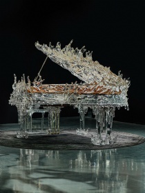 Custom Transparent Crystal Piano with Luxury Design High Quality Platinum Grand Acrylic Piano
